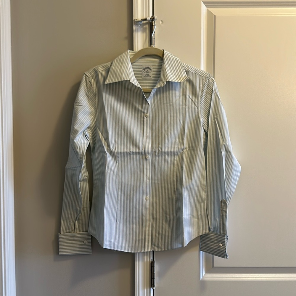 Brooks Brothers light blue striped button down shirt